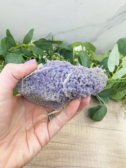 Grape Agate Crystal Cluster No. 2 – Rare Purple Chalcedony Botryoidal Formation for Healing & Spiritual Energy