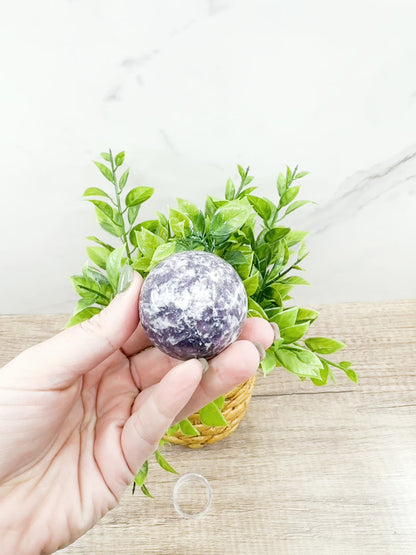 Lepidolite Sphere – 2-Inch 164g Crystal Ball for Peace and Emotional Balance