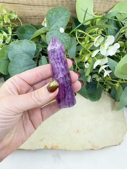 Purple Fluorite Tower Crystal Point for Intuition Clarity Third Eye Meditation Altar