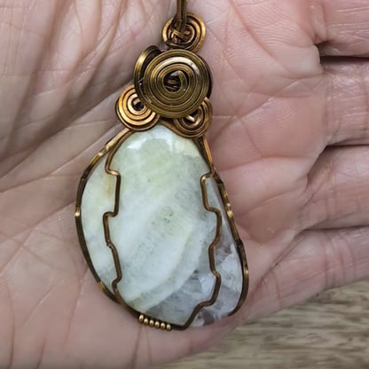 Wire-Wrapped Fluorite with Copper Necklace
