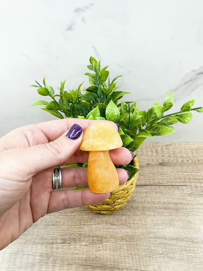 Mexican Onyx Mushroom Carving – Handcrafted Symbol of Balance and Strength