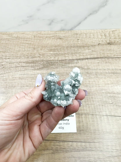 40g Apophyllite and Stilbite on Chalcedony – Natural Crystal Specimen