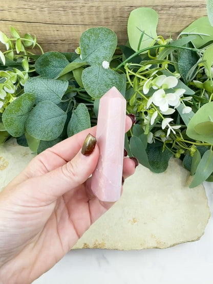 Pink Calcite Tower Point 3.4 Inch Crystal for Heart Chakra Healing Love Energy