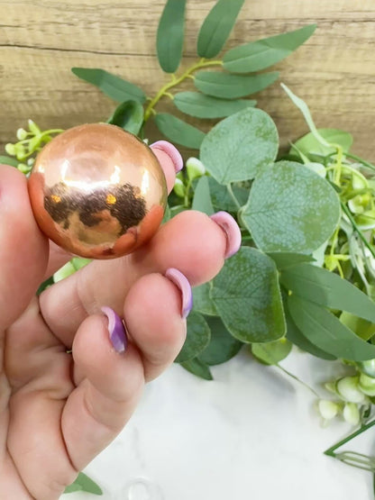 Solid Copper Sphere – Handcrafted 28mm Energy Ball (104g) for Healing & Balance