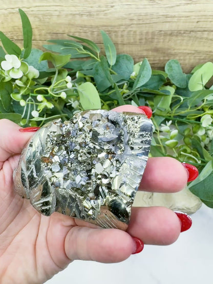 Polished Pyrite Fish Carving (248g) - Peruvian Abundance Talisman & Prosperity Charm