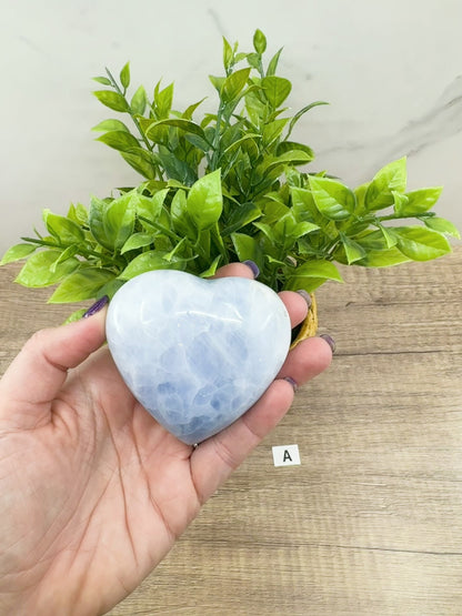 Blue Calcite Heart – Soothing Energy for Peace & Healing