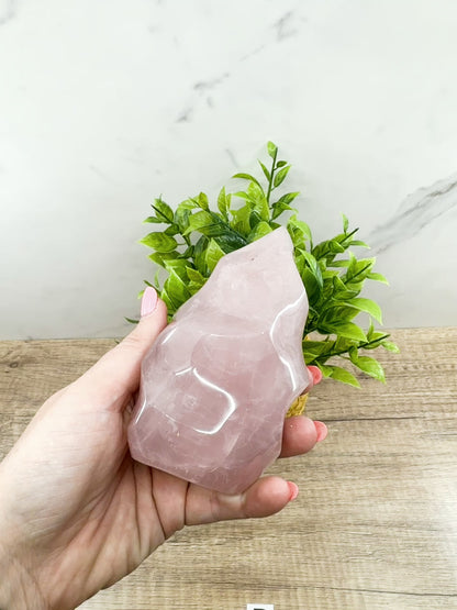 Small Rose Quartz Flame