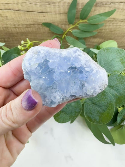 Raw Celestite Cluster No. 13 – Sky Blue Geode Specimen for High Vibration & Inner Peace