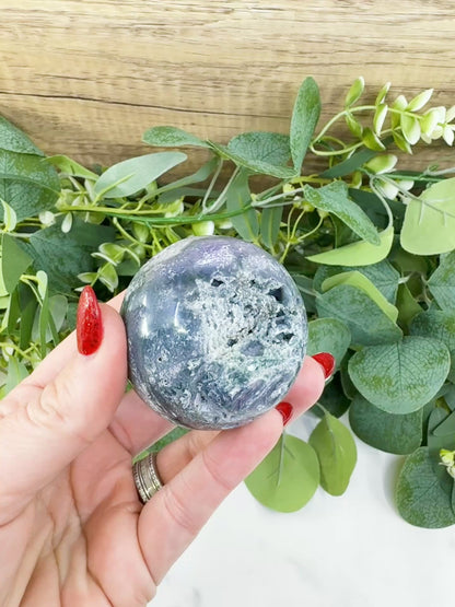 Grape Agate Sphere No. 4 (55mm) – Extra Large 7oz Purple & Green Botryoidal Chalcedony – Collector's Dream Specimen