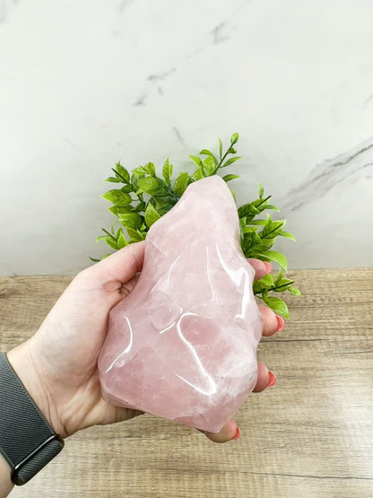 Large Rose Quartz Flame