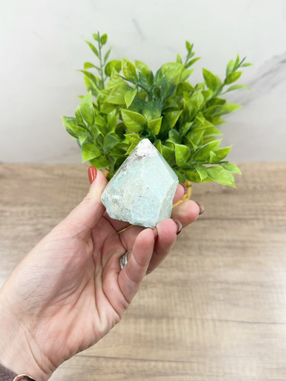 Amazonite Half Rough Cut Base Point – Natural Healing Crystal for Soothing Energy & Emotional Harmony