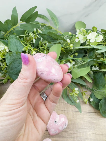 Rhodonite Heart (50mm) – Emotional Healing & Love Activation Crystal