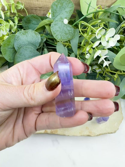 Purple Fluorite Tower Crystal Point for Intuition Clarity Third Eye Meditation Altar