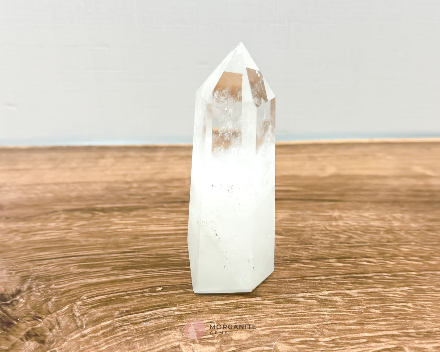 Pure Brilliance: Clear Quartz Tower Point - Enhance Clarity and Energy Flow-Morganite Gems