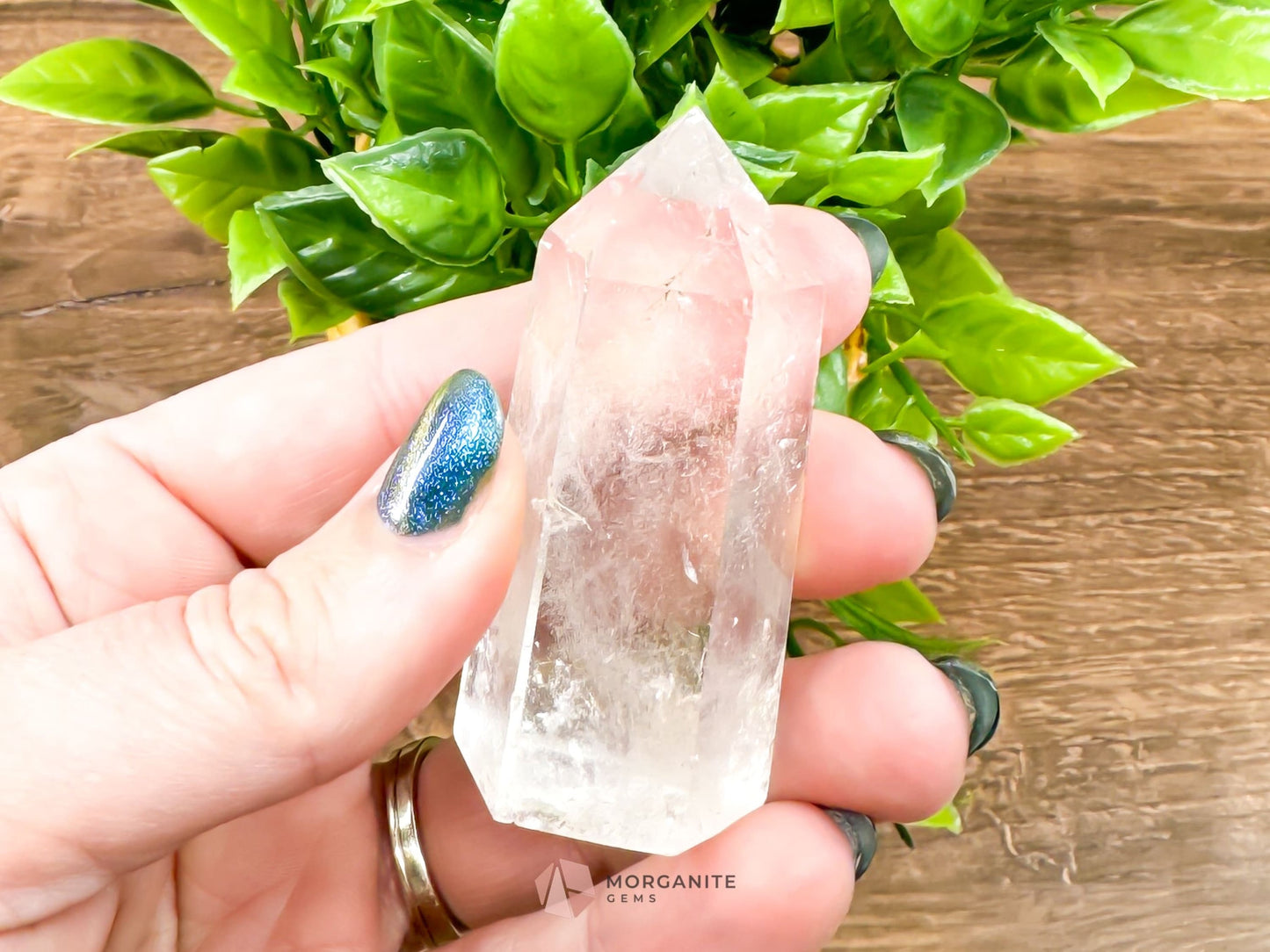 Pure Brilliance: Clear Quartz Tower Point - Enhance Clarity and Energy Flow-Morganite Gems