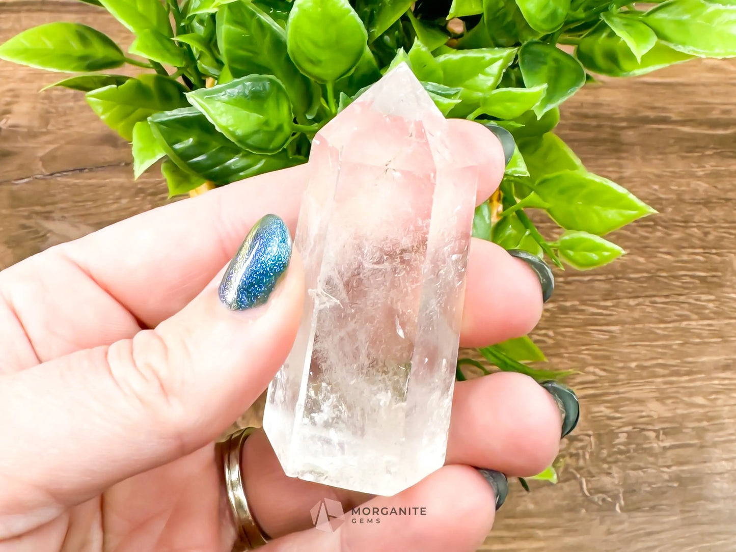 Pure Brilliance: Clear Quartz Tower Point - Enhance Clarity and Energy Flow-Morganite Gems