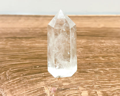 Pure Brilliance: Clear Quartz Tower Point - Enhance Clarity and Energy Flow-Morganite Gems