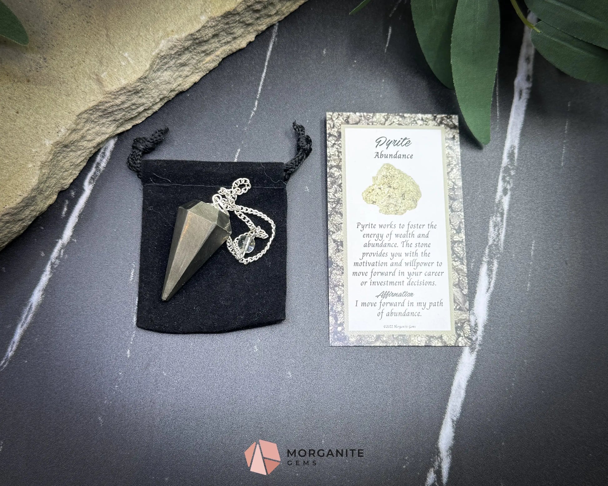 Pyrite Crystal Pendulum for Abundance Protection & Manifestation - Metaphysical Crystals