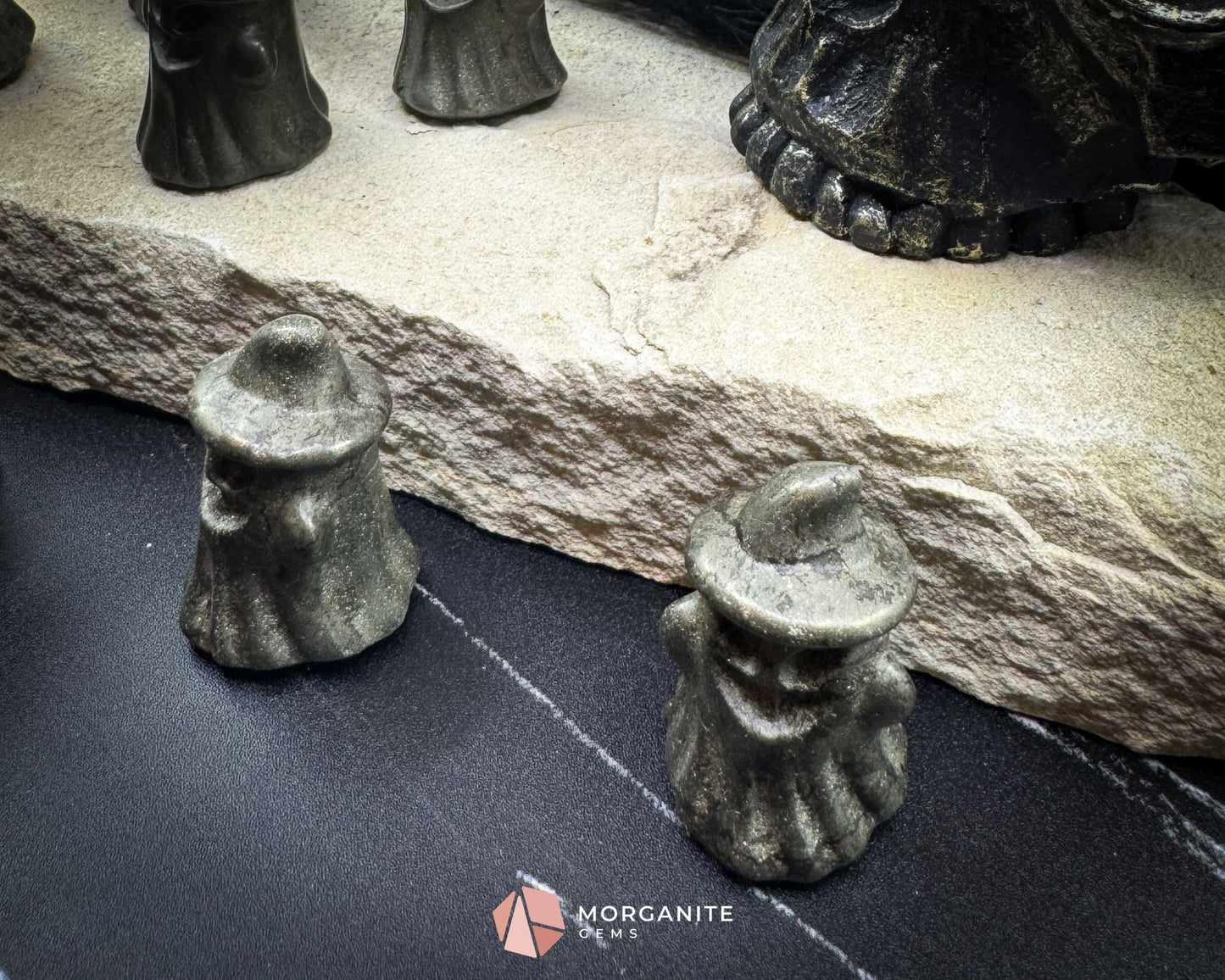 Pyrite Ghost Figurine with Hat (~40 mm) – Random Selection + Info Card Metaphysical Crystals