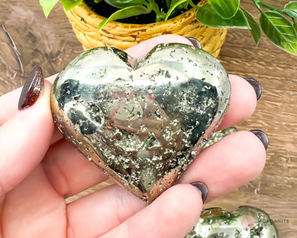 Pyrite Hearts - Polished Stone Cluster-Morganite Gems