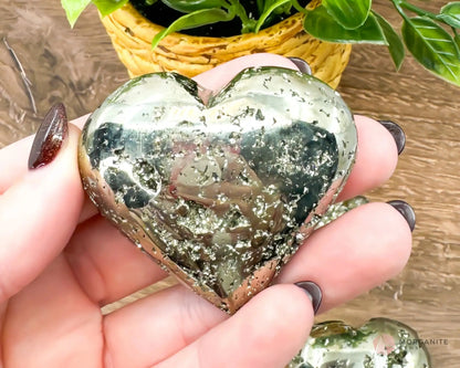 Pyrite Hearts - Polished Stone Cluster-Morganite Gems