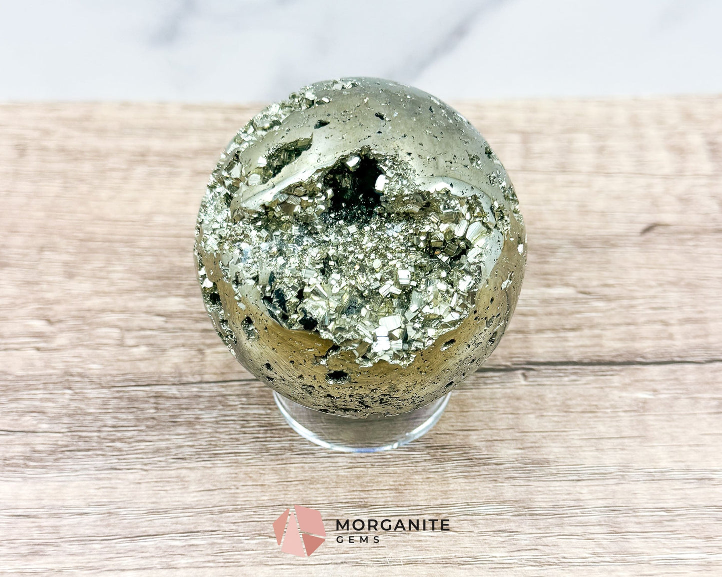 Pyrite Sphere – AAA Quality for Abundance and Protection-Morganite Gems