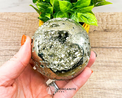 Pyrite Sphere – AAA Quality for Abundance and Protection-Morganite Gems