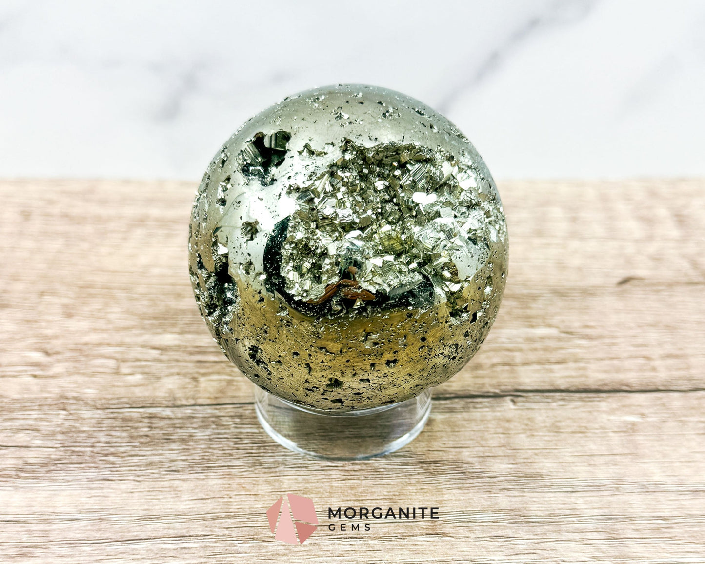 Pyrite Sphere – AAA Quality for Abundance and Protection-Morganite Gems