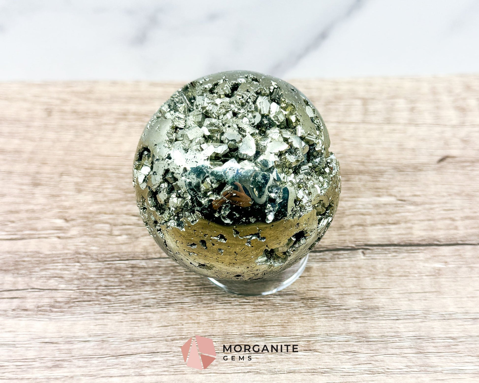 Pyrite Sphere – AAA Quality for Abundance and Protection-Morganite Gems