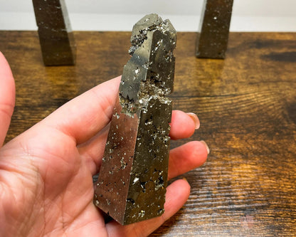 Pyrite Tower Obelisk Point-Morganite Gems