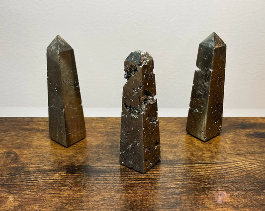 Pyrite Tower Obelisk Point-Morganite Gems