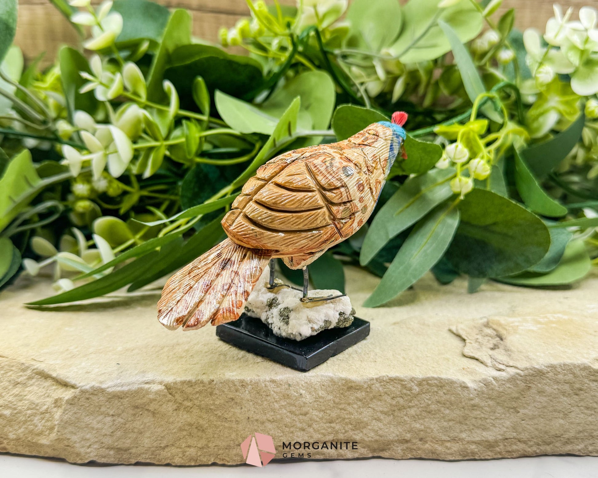 Quail Multi‑Stone Carving No. 1 – 3.4″ × 4.6″ × 2″ | 6 oz Hand‑Carved Figurine - Metaphysical Crystals