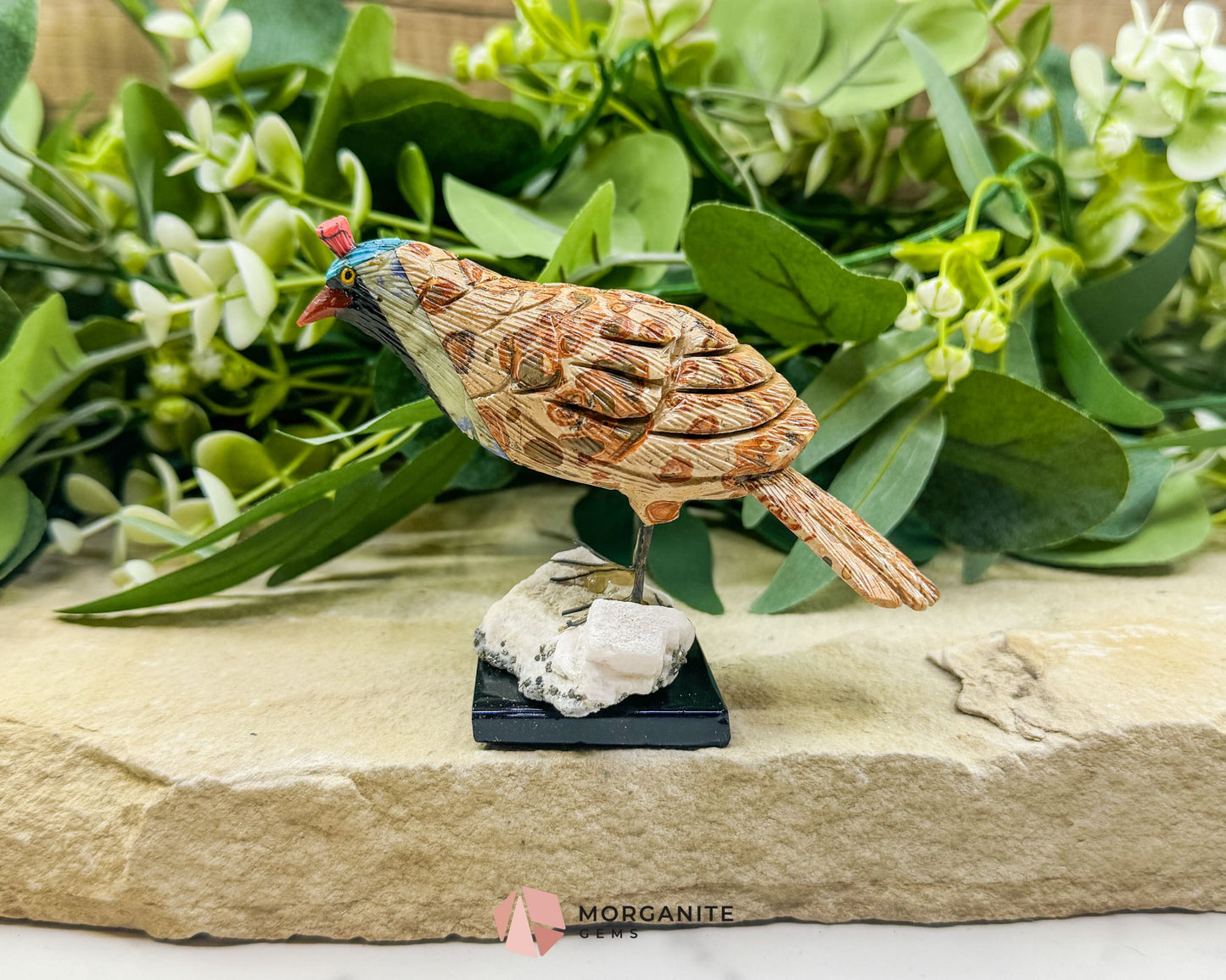 Quail Multi‑Stone Carving No. 1 – 3.4″ × 4.6″ × 2″ | 6 oz Hand‑Carved Figurine - Metaphysical Crystals