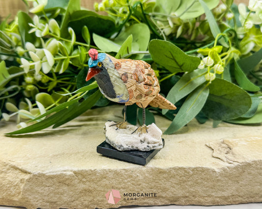 Quail Multi‑Stone Carving No. 1 – 3.4″ × 4.6″ × 2″ | 6 oz Hand‑Carved Figurine - Metaphysical Crystals