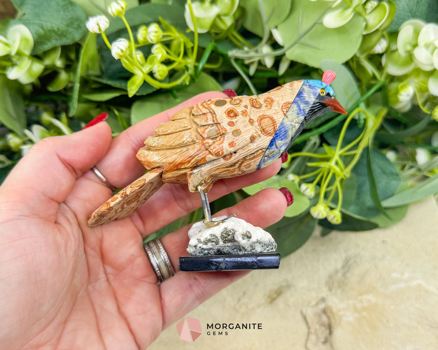 Quail Multi‑Stone Carving No. 1 – 3.4″ × 4.6″ × 2″ | 6 oz Hand‑Carved Figurine - Metaphysical Crystals