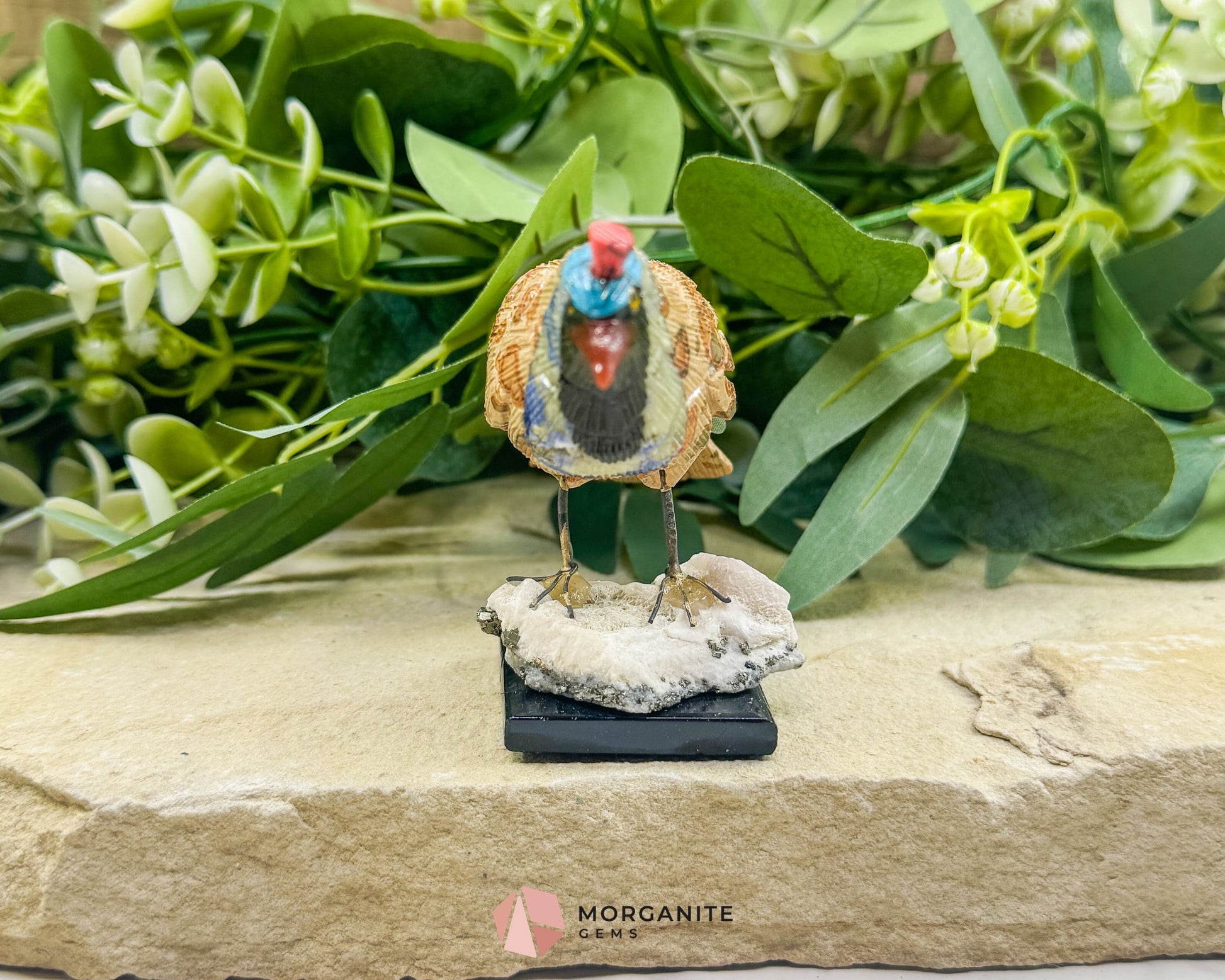 Quail Multi‑Stone Carving No. 1 – 3.4″ × 4.6″ × 2″ | 6 oz Hand‑Carved Figurine - Metaphysical Crystals