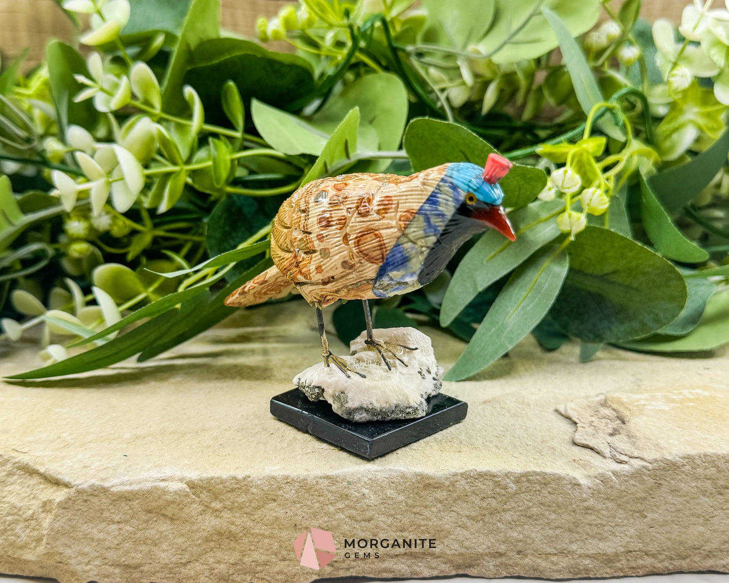 Quail Multi‑Stone Carving No. 1 – 3.4″ × 4.6″ × 2″ | 6 oz Hand‑Carved Figurine - Metaphysical Crystals
