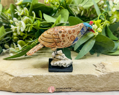 Quail Multi‑Stone Carving No. 1 – 3.4″ × 4.6″ × 2″ | 6 oz Hand‑Carved Figurine - Metaphysical Crystals
