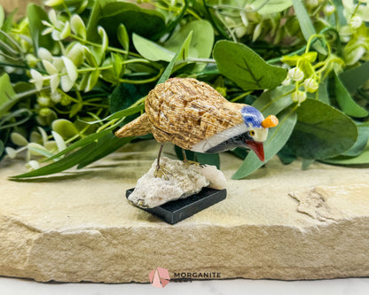 Quail Multi‑Stone Carving No. 2 – 2.5″ × 4.2″ × 2.4″ | 6 oz Hand‑Carved Figurine - Metaphysical Crystals