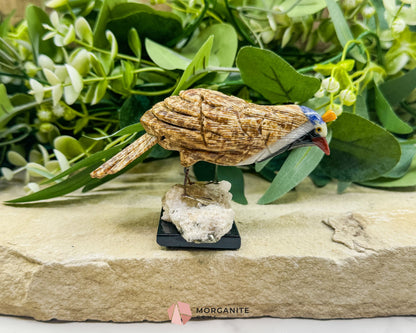 Quail Multi‑Stone Carving No. 2 – 2.5″ × 4.2″ × 2.4″ | 6 oz Hand‑Carved Figurine - Metaphysical Crystals