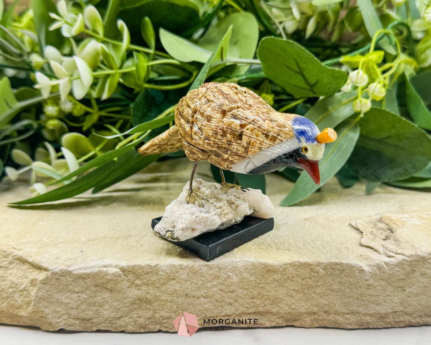 Quail Multi‑Stone Carving No. 2 – 2.5″ × 4.2″ × 2.4″ | 6 oz Hand‑Carved Figurine - Metaphysical Crystals