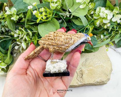 Quail Multi‑Stone Carving No. 2 – 2.5″ × 4.2″ × 2.4″ | 6 oz Hand‑Carved Figurine - Metaphysical Crystals