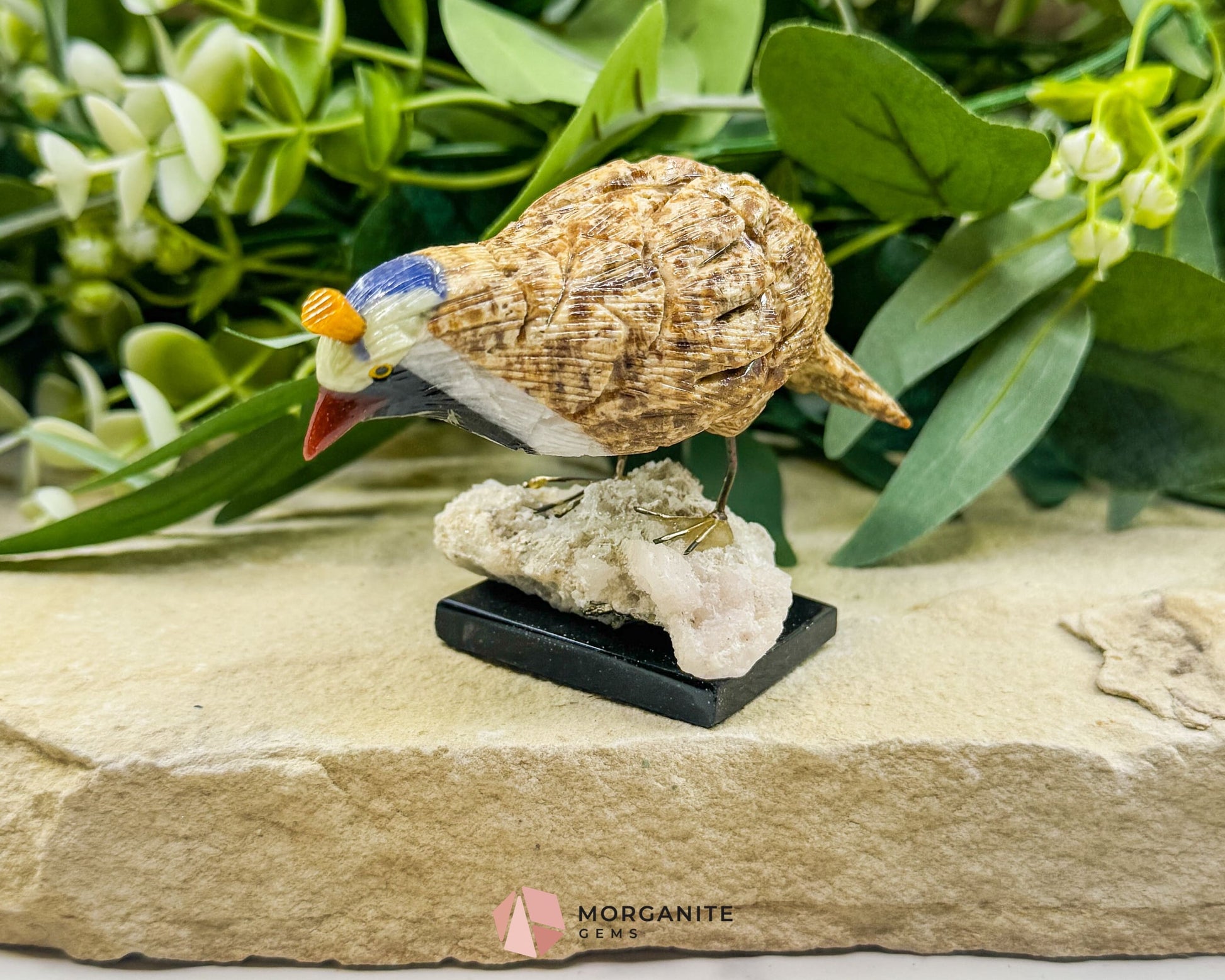 Quail Multi‑Stone Carving No. 2 – 2.5″ × 4.2″ × 2.4″ | 6 oz Hand‑Carved Figurine - Metaphysical Crystals