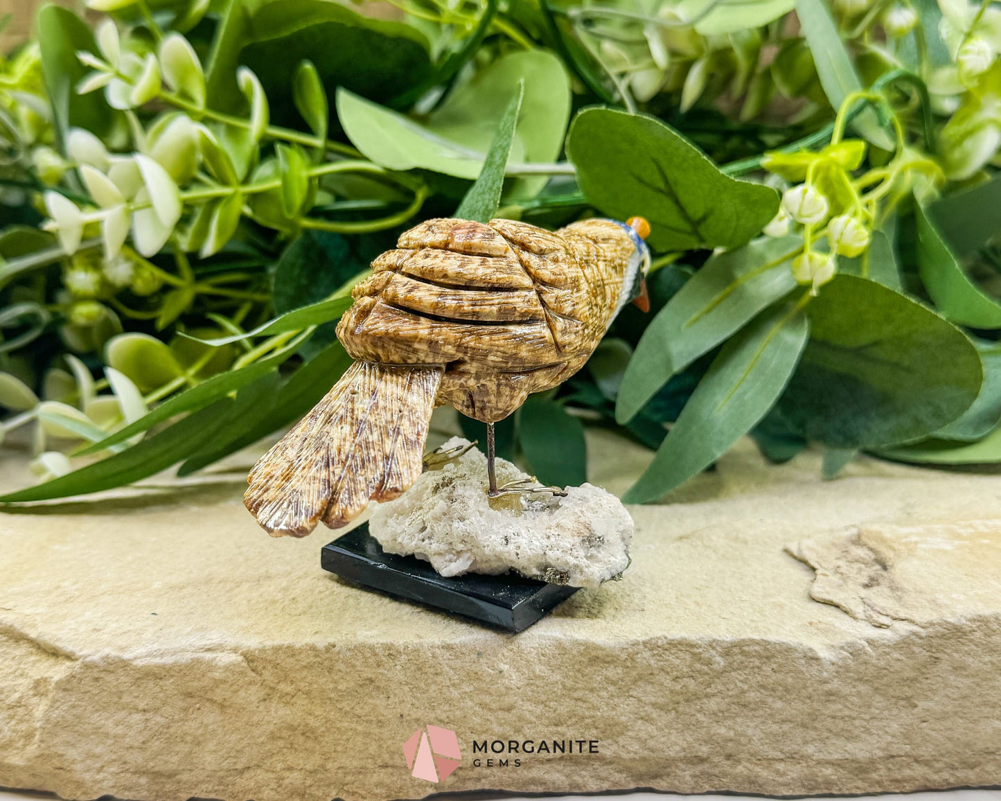 Quail Multi‑Stone Carving No. 2 – 2.5″ × 4.2″ × 2.4″ | 6 oz Hand‑Carved Figurine - Metaphysical Crystals