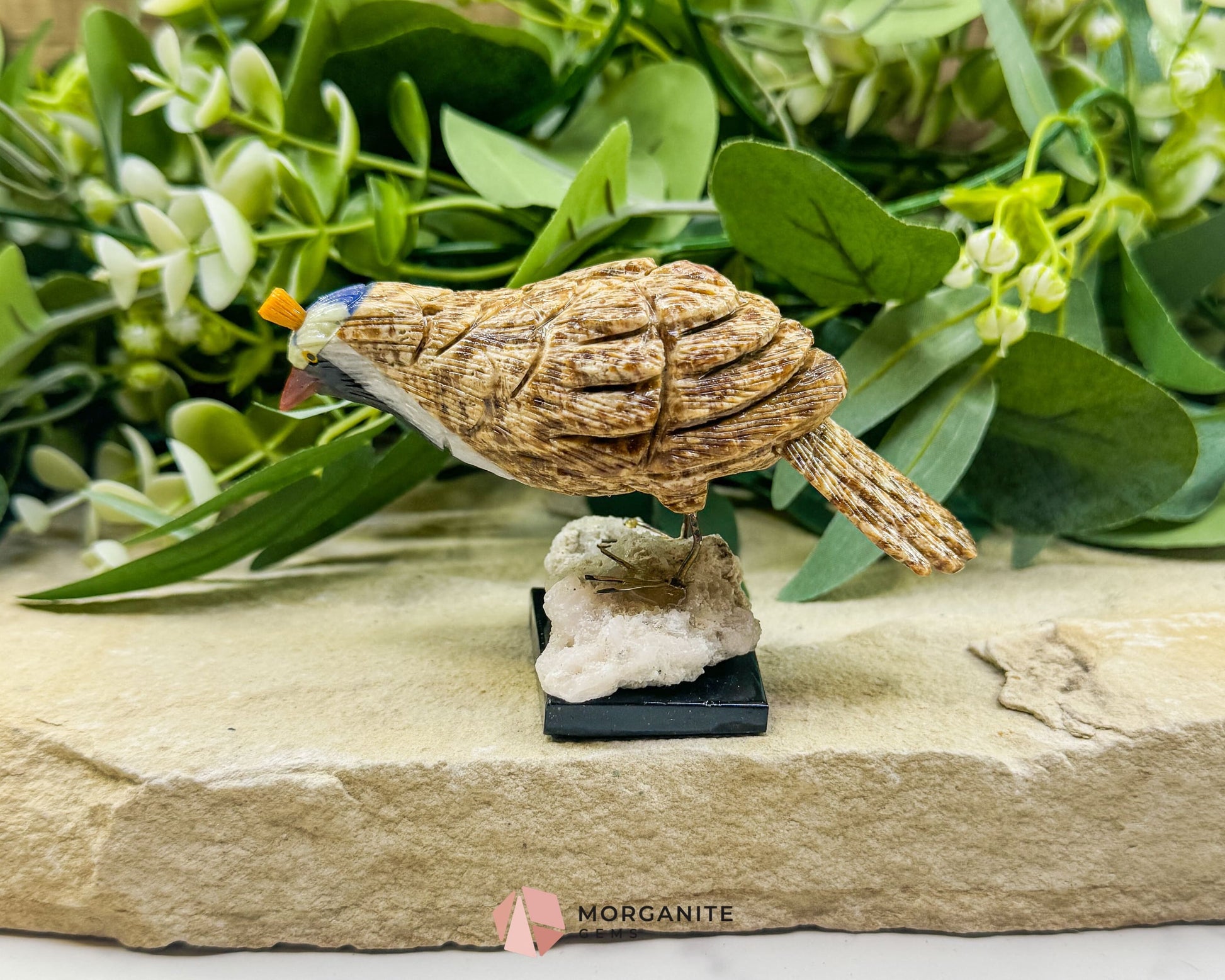 Quail Multi‑Stone Carving No. 2 – 2.5″ × 4.2″ × 2.4″ | 6 oz Hand‑Carved Figurine - Metaphysical Crystals