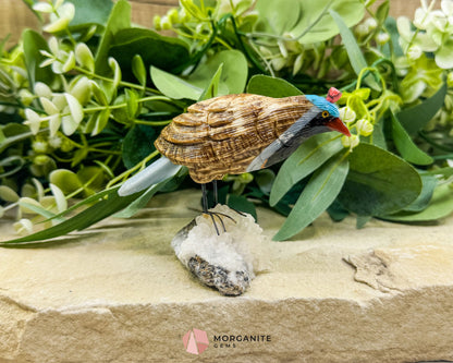 Quail Multi‑Stone Carving No. 3 – 3″ × 4.3″ × 2″ | 6 oz Hand‑Carved Figurine - Metaphysical Crystals