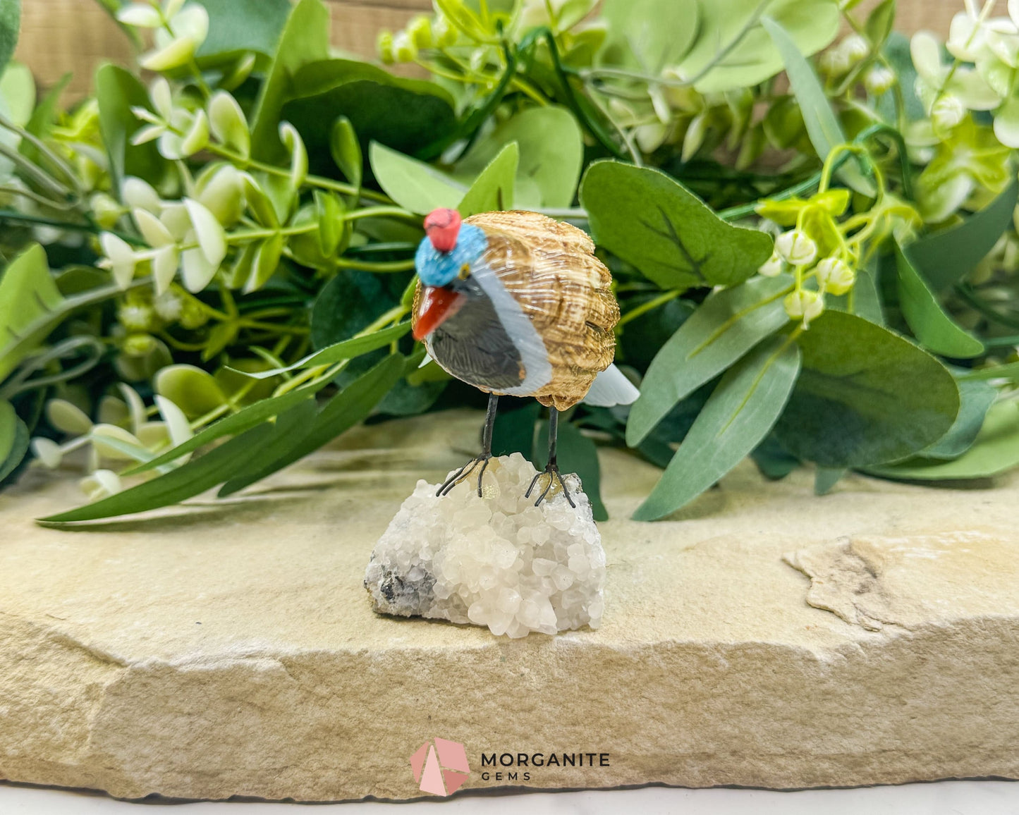 Quail Multi‑Stone Carving No. 3 – 3″ × 4.3″ × 2″ | 6 oz Hand‑Carved Figurine - Metaphysical Crystals