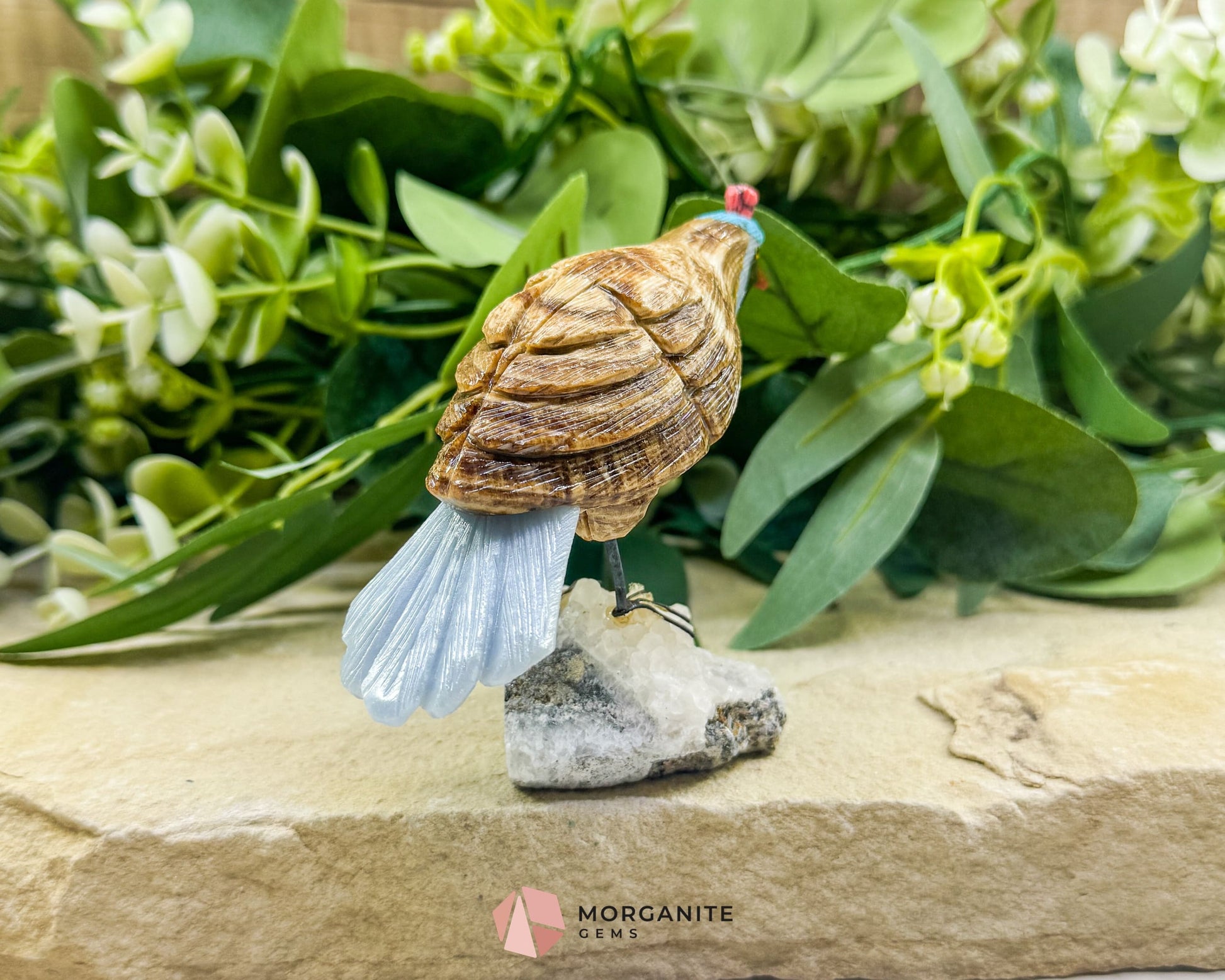 Quail Multi‑Stone Carving No. 3 – 3″ × 4.3″ × 2″ | 6 oz Hand‑Carved Figurine - Metaphysical Crystals