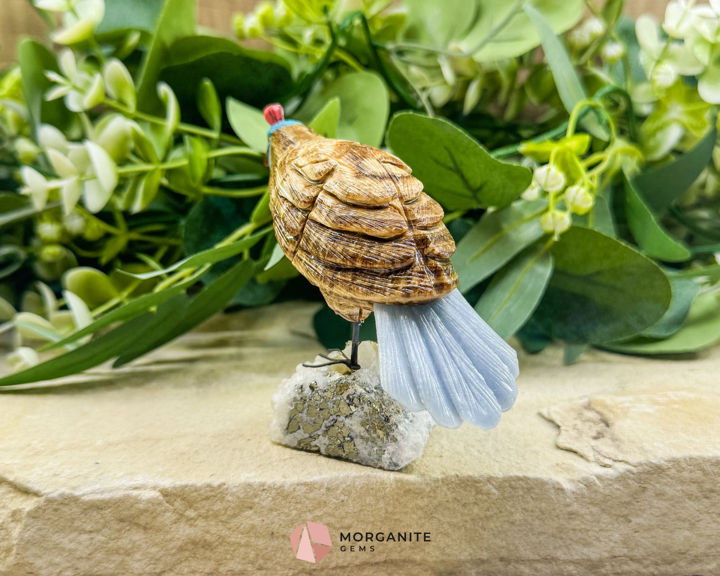 Quail Multi‑Stone Carving No. 3 – 3″ × 4.3″ × 2″ | 6 oz Hand‑Carved Figurine - Metaphysical Crystals