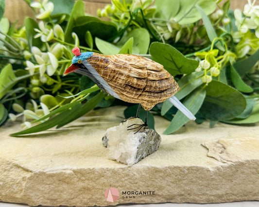 Quail Multi‑Stone Carving No. 3 – 3″ × 4.3″ × 2″ | 6 oz Hand‑Carved Figurine - Metaphysical Crystals